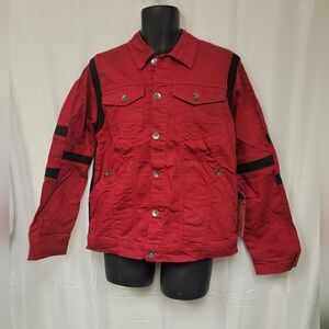 IRO-OCHl Zer 04 Stretch Denim Jackets/ Color Red/ NWT/MSRP $140